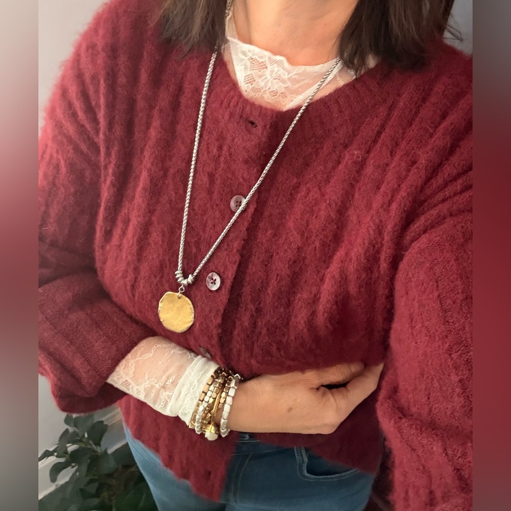 WILD FABLE Ribbed Crewneck Cardigan